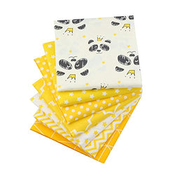 New Foral Series Cotton Fabric Quilting Patchwork Fabric Fat Quarter Bundles Fabric for Sewing DIY Crafts Handmade Bags 40X50cm 7pcs/lot (Yellow)
