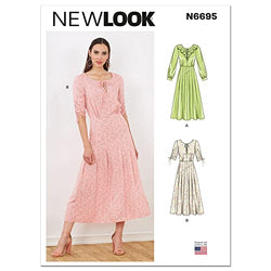 New Look UN6695A Misses' Dress Sewing Pattern Kit, Code N6695, Sizes 4-6-8-10-12-14-16