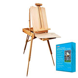 U.S. Art Supply 62 Piece Oil Artist Painting Kit with Wood French Easel, 24 Oil Paint Colors, 2