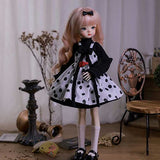 ZDLZDG Mini Lovely BJD Doll 1/6, 12.6Inch Handmade SD Doll Ball Jointed Body Dolls with Full Set Clothes+ Shoes+ Wig+ Makeup+ Socks+ Hairpin, Best New Year Gift