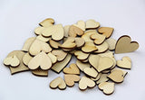 RayLineDo Pack of Mixed Size Natural Wood Color Big Heart Shaped Wooden Crafting Sewing DIY