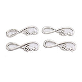 HUELE 100pcs Infinity Symbol with Love Pattern Connectors Charms Pendants for DIY Jewelry Making