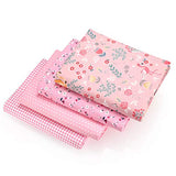 E&EY Fat Quarters Quilting Fabric Bundles 19” x 20” inches, for Patchwork Sewing Crafting Print Floral (Pink)
