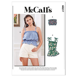 McCall's Misses' Elasticized Top Sewing Pattern Kit, Code M8217, Sizes L-XL-2XL, Multicolor