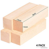 KINGCRAFT 5 Pack Extra Large Basswood Carving Blocks Soft Solid Wooden Whittling Kit for Whittler Starter Kids