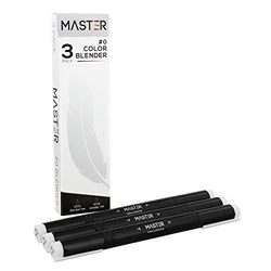 Master Markers Dual Tip Artist Blender Illustration Markers (Pack of 3) - Chisel/Brush Tip,