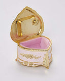 Classic Floral Heart Shaped Musical Jewelry Box playing My Heart Will Go On