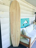 Large 6 foot wood LONGBOARD style UNFINISHED surfboard for wall art