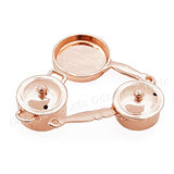 Odoria 1:12 Miniature Pots and Pans Metal Cooking Frying Pan Dollhouse Cookware Accessories, Copper