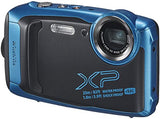 Fujifilm FinePix XP140 Waterproof Digital Camera (Sky Blue) Accessory Bundle with 32GB SD Card + Small Camera Case + Floating Wrist Strap + Deluxe Cleaning Kit + More