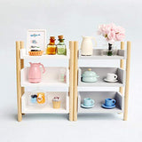 BARMI Mini Furniture Storage Shelve Model Doll House Bookshelves Simulation Decor,Perfect DIY Dollhouse Toy Gift Set White