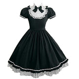 Women Girls Classic Princess Lolita Dress Halloween Cosplay Maid Dresses Anime Party Costumes M Black