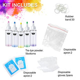 Tie Dye Kit, 5 Colors/120ML Large Squeeze Bottle All-in-1 DIY Fabric Dye Set, Non-Toxic Dye Kits for Adults Kids