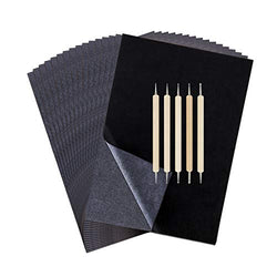 200 Sheets Transfer Tracing Paper Carbon Graphite Paper and 5 Pcs Embossing Styluses Stylus Dotting Tools for Paper, Metal, Glass, Carving, DIY Wood Burning Transfer Craft