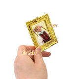 iLAND Miniature Dollhouse Accessories on 1:12 Scale of Framed Glass Mirror for Dollhouse Furniture (Bright Golden 4pcs)