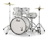 Pearl Roadshow Drum Set 5-Piece Complete Kit with Cymbals and Stands Pure White (RS525SC/C33)