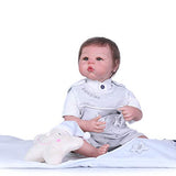 iCradle 100% Hand-Made Soft Silicone Baby Lifelike Reborn Baby Girl Doll Weighted Around 5lbs Toddler Doll Painted by Genesis Heat Paint Toy for Age 3+ - Named Perry (Brown)