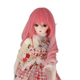 9-10 Inch BJD SD Doll Wig 1/3 bjd Doll Wig Heat Resistant Fiber Long Wavy Curls Pink White Doll Hair SD BJD Doll Wig