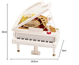 URTop White Piano Music Box Wtih Dancer Clockwork Type Rotary Classical Mechanical Unique Musical Toy Ballerina Girl On The Piano Dancing Ballerina Music Box Valentines Birthday Xmas Gifts Home Decro