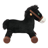 Rockin' Rider Cocoa 2-in-1 Pony Plush Ride-On, Black