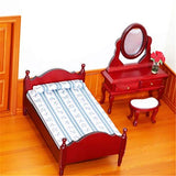 Mini Dollhouse Accessories,Dollhouse Furniture 1:12 Scale Miniature Bed, Dollhouse Kit Accessories Pretend Play Toy for Boy Girl Bedroom Living Room