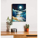 Diamond Painting Bright Moon,Diamond Art Kits for Adults Kids, DIY Full Round Drill Diamond Art Kits for Gift ， Paint with Diamonds Perfect for Home Wall Decor (Diamond Dotz 12X16 in)