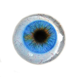 30mm Blue Glass Eye Human Design with Whites for Taxidermy Art Doll Sculptures or Jewelry Making