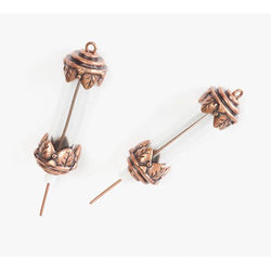 Bulk Buy: Darice DIY Crafts Fillable Vial Charm Antique Copper 36 x 12mm (3-Pack) SSR-072