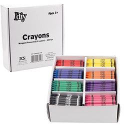 IDIY Wrapped Bulk Wax Crayons (Pre-Sorted 480 ct, 60 each of 8 colors) -ASTM Safety Tested, For Kids, Teachers, Art Classrooms Classpack, Back to School Supplies, Restaurants, Craft Projects, Gift