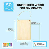 Bright Creations Set of 50 Unfinished Wood Banners with Jute String (3.75 x 5.75 in, 59 ft.)