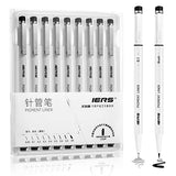 IERS Micro-Line Drawing Pens, Finliner Black Waterproof Archival Ink Multiliner Pen for Artist Illustration, Calligraphy, Sketching, Anime, Technical Drawing, Office Documents, 9 Size/Set