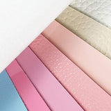 8 Pieces/Set 8x12 Inch (21cm x 30cm) A4 Bundle Leather Sheets Mixed Candy Color Series Patent Metallic Litchi Skin Texture Faux Leather Fabric for Bow Earring Making
