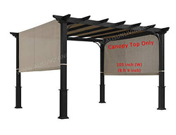 ALISUN Replacement Sling Canopy (with Ties) for The Lowe's Garden Treasures 10 FT Pergola #S-J-110 & TP15-048C (Beige) (Canopy TOP ONLY)