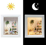 ZQWE DIY Dollhouse Miniature Kit, Creative Photo Frame Wall-Mounted Assembly Model, Photo Frame Toy House with LED Lights for Adults and Kids Gifts (Sunshine zakka Room)