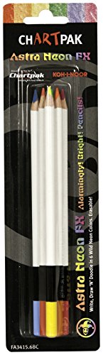 Koh-I-Noor Astra Neon Pencils, 6/Pack, Assorted Colors (FA3415.6BC)