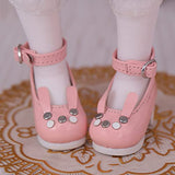 Mini BJD Doll Shoes Cute Pink Rabbit High Heels Ball Jointed Doll DIY Costume Accessory for 1/6 BJD SD Doll Dress Up