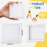 100 Pcs 4 x 4 Inch Mini Canvas Panels Small Stretched Canvas Blank Canvas Boards for Painting Square Canvases for Painting Teenagers Art Kids Craft Oil Acrylics