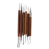 Whitelotous 6 PCs Wood Handle DIY Pottery Clay Wax Sculpting Carving Fimo Modelling Hobby Tools Set