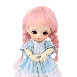 AIDOLLA Doll Wig for 1/8 5-6inch 13-15 cm Pony Braids BJD Mini Doll Wig Girls Gift Lati Yelow Synthetic Mohair Doll Hair