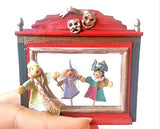 Miniature dollhouse theater and puppets 1:12 scale toy