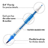 Arteza Fineliner Pens And Dual Tip Twimarkers Bundle, Drawing Art Supplies for Artist, Hobby Painters & Beginners