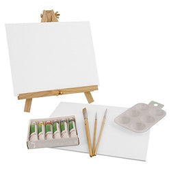 US Art Supply 14-Piece Acrylic Painting Set with Mini Table Easel