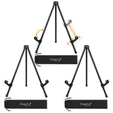 Magicfly 3 Pack Tabletop Easel, Black Steel Table Top Easels for Display, Adjustable & Portable Tripod Easel with 3 Storage Bags, for Signs, Posters