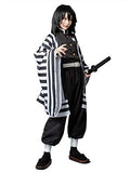 Cosfun Iguro Obanai Cosplay Costume Kimono Outfit mp005381 (X-Small)