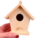 Creative Hobbies Mini 4 Inch Tall Birdhouse, Set of 4 Styles, Unfinished Wood Ready to Paint or