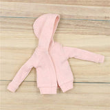 Original Doll Clothes Outfit, Hooded Coat + Sleeves Sweater, Doll Dress Up for 1/6 12inch Doll or ICY Doll- Fortune Days (Pink)