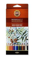 Koh-I-Noor Mondeluz Aquarelle Colored Pencils - 12 Assorted