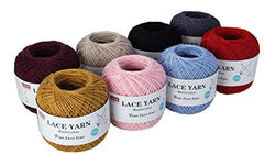 Crochet Thread for Hand Knitting 8 Colors Thread Balls Cotton Crochet Yarn for Crocheting (3-8-1)