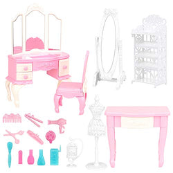 BARWA Dollhouse Furniture and Accessories Playset 18 Pcs Dressing Accessories for 11.5 inch Doll