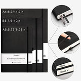 College Ruled Notebook, 320 Pages B5 Softcover Large Journal, 100gsm Thick Paper, Faux Leather Softcover, Inner Pocket, 7.6'' X 10'' - Black